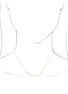14K White Gold Freeform Bar 16-18