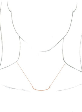 14K White Gold Freeform Bar 16-18