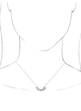 14K White Gold .08 CTW Natural Diamond Curved Bar 16-18