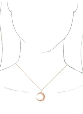 14K Yellow Gold Crescent Moon 16-18