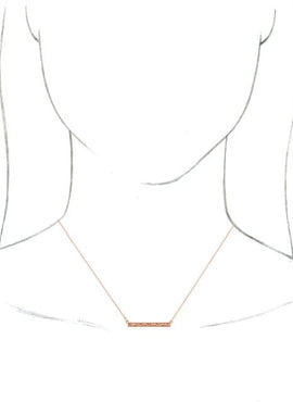 14K White Gold Sculptural Bar 16-18
