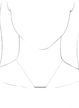 14K White Gold Sculptural Bar 16-18