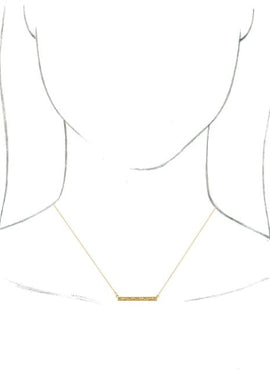 14K White Gold Sculptural Bar 16-18