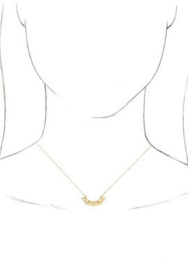 14K White Gold Curved Bar 16-18