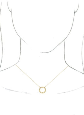 14K White Gold Milgrain Sun 16-18