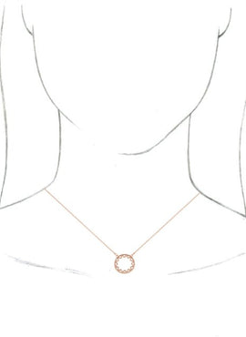 14K White Gold Milgrain Sun 16-18