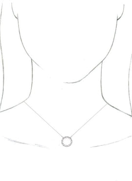 14K White Gold Milgrain Sun 16-18