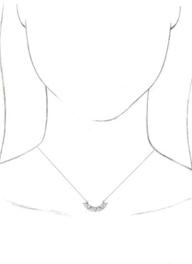 14K White Gold Curved Bar 16-18