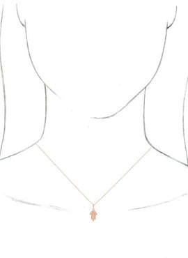 14K Yellow Gold Hamsa 16-18
