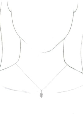 14K Yellow Gold Hamsa 16-18