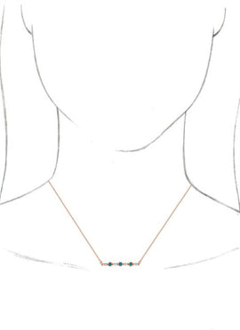 14K White Gold Natural Turquoise & 1/8 CTW Natural Diamond Bar 16