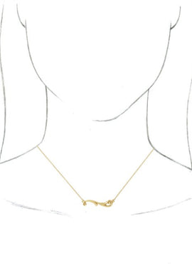 14K White Gold Freeform Bar 16