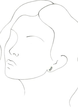14K White Gold Natural Blue Sapphire Ear Climbers