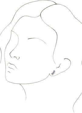 14K White Gold Natural Blue Sapphire Ear Climbers