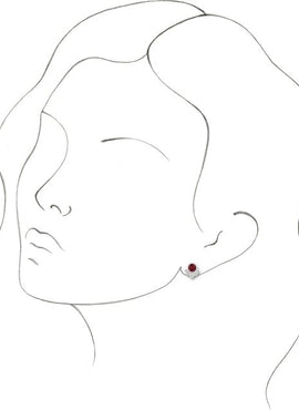 14K White Gold Natural Mozambique Garnet & 1/8 CTW Natural Diamond Earrings