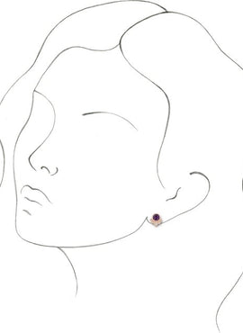 14K White Gold Natural Mozambique Garnet & 1/8 CTW Natural Diamond Earrings