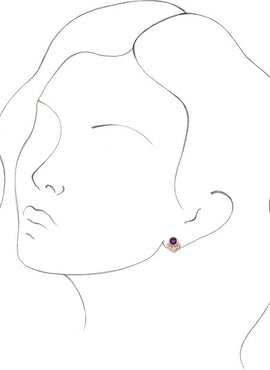 14K White Gold Natural Mozambique Garnet & 1/8 CTW Natural Diamond Earrings