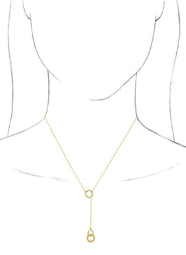 14K Yellow Gold 1/10 CTW Natural Diamond Circle Y 16-18