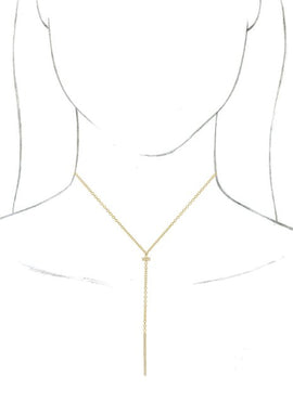 14K Yellow Gold 1/4 CTW Natural Diamond Bar 15-17