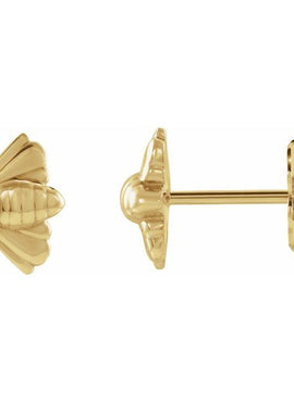 14K Yellow Gold Bee Single Earring