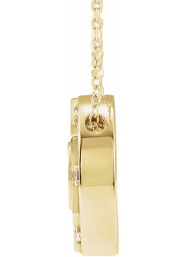 14K White Gold .03 CTW Natural Diamond Mantra  Pendant