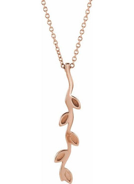 14K Rose Gold Family Vertical Bar Pendant