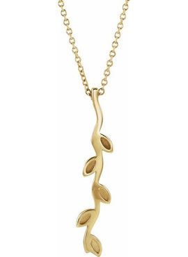 14K Rose Gold Family Vertical Bar Pendant