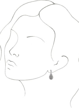 14K White Gold Geometric Dangle Earrings