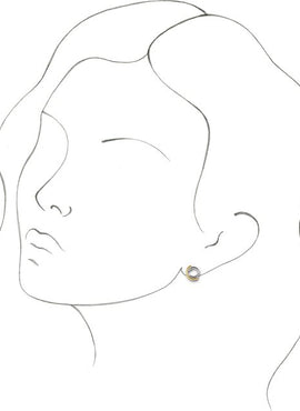14K White Gold Circular Drop Earrings