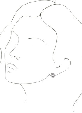 14K White Gold Circular Drop Earrings