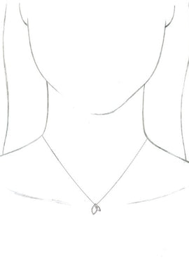 14K White Gold .05 CTW Natural Diamond Double Leaf 18