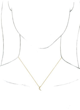 14K White Gold Crescent Pendant