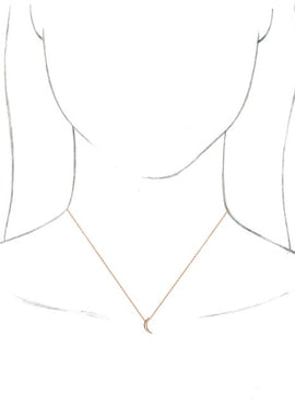 14K White Gold Crescent Pendant