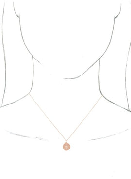 14K White Gold Star Disc Pendant
