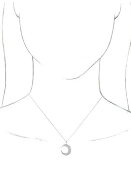 14K White Gold 1/3 CTW Natural Diamond Crescent Moon 16-18