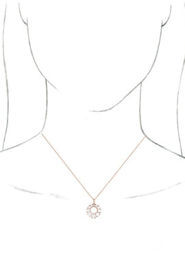 14K White Gold Natural White Opal Halo-Style Pendant