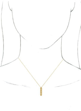 14K Rose Gold Vintage-Inspired Vertical Bar Pendant