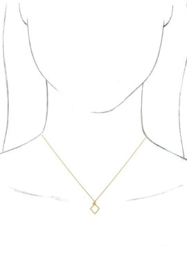 14K White Gold Geometic Pendant