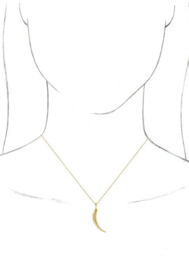 14K White Gold Tusk Pendant
