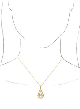 14K White Gold Cultured White Freshwater Pearl Vintage-Inspired Pendant