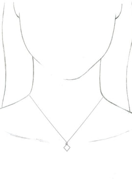 14K White Gold Geometic Pendant