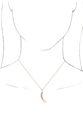 14K White Gold Tusk Pendant