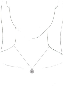14K White Gold .025 CTW Natural Diamond Lotus Pendant