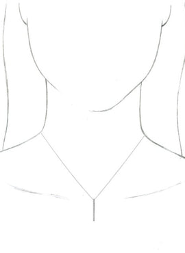 14K White Gold 26.4x2.1 mm Sculptural-Inspired Bar Pendant