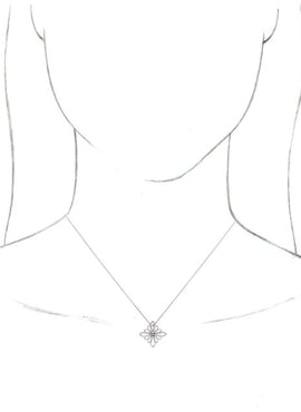 14K White Gold 19.36x19.36 mm Vintage-Inspired Geometric Pendant