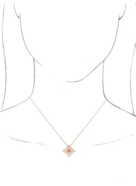 14K White Gold 19.36x19.36 mm Vintage-Inspired Geometric Pendant