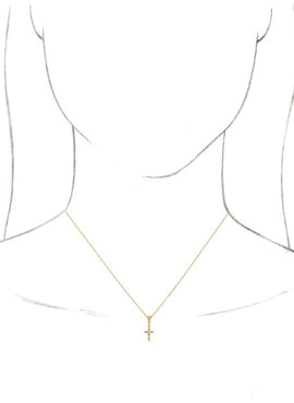 14K White Gold .03 CTW Natural Diamond Petite Vintage-Inspired Cross Pendant