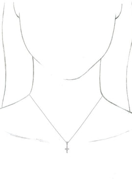 14K White Gold .03 CTW Natural Diamond Petite Vintage-Inspired Cross Pendant