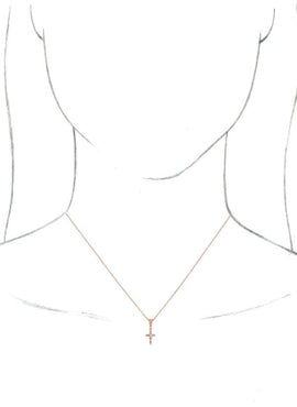 14K White Gold .03 CTW Natural Diamond Petite Vintage-Inspired Cross Pendant