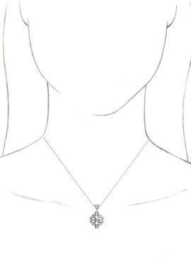 14K White Gold 1/4 CTW Natural Diamond Vintage-Inspired Pendant